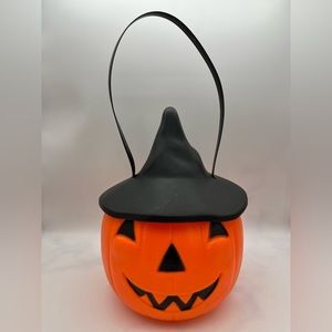 Vintage Empire Jack o Lantern w/ Witches Hat Blow Mold Light Untested